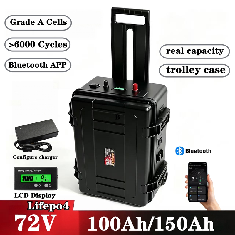 Su geçirmez 72V 150Ah 100Ah Li - Lifepo4 72V 100Ah Battery Pack Ev incelemesi ve fiyatı